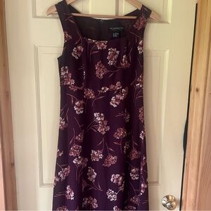 Vintage Metropolitan Collection Women's Plum Floral Midi Dress